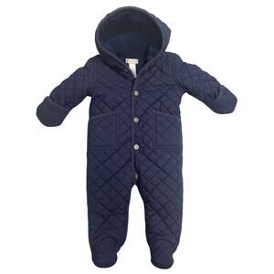 Ralph Lauren Polo Size 6M Baby Snowsuit Navy Blue Quilted Bunting Boys Girls